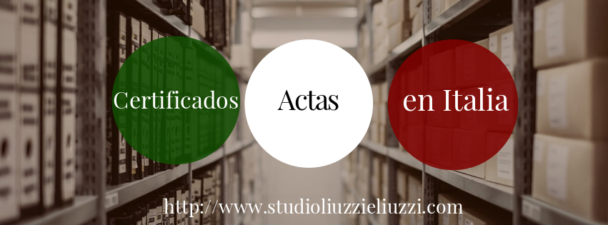 Certificados, partidas, actas italianas en la región Calabria en Italia