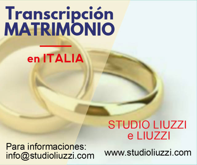 Certificados y Transcripción de Matrimonio en Italia